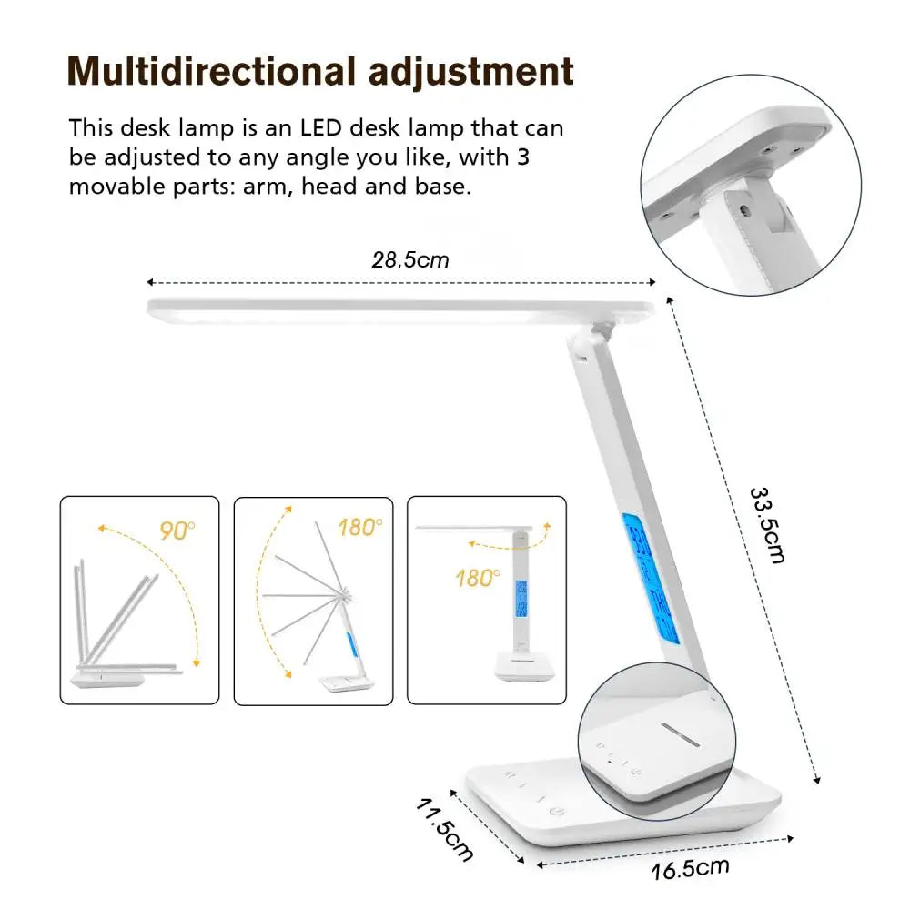 QI Wireless Charging LED Desk Lamp - Multi Functional Display