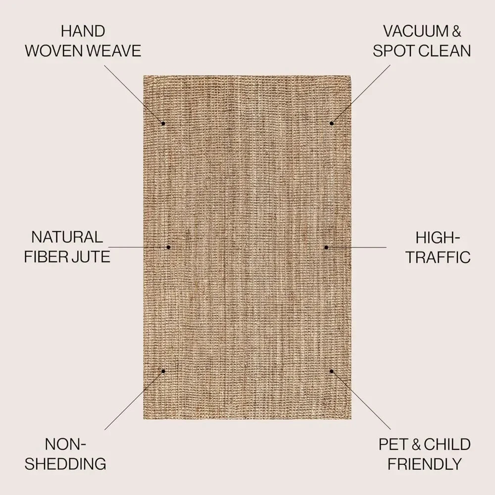 Jute Natural Area Rug - 8 x 10 - Natural Jute Color OR Others Available