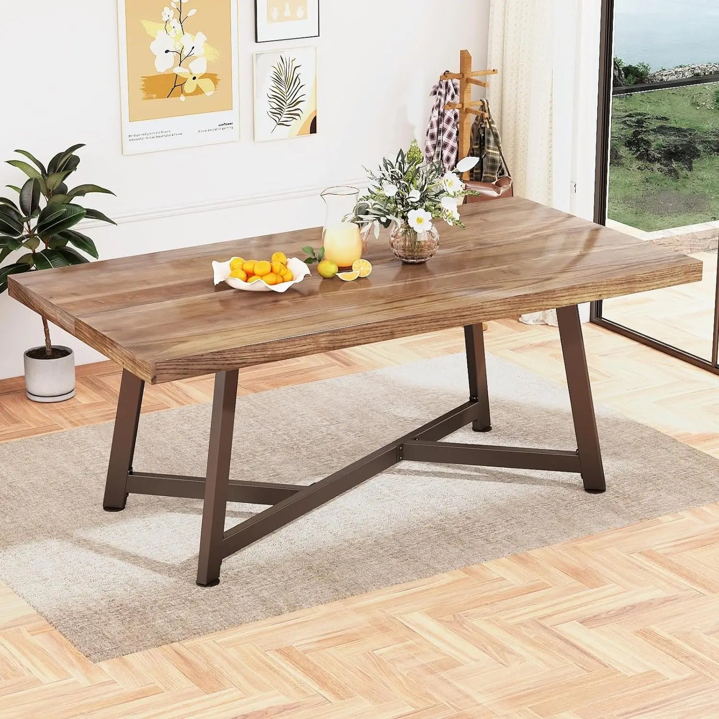 Large Solid Wood Dining or Office Table