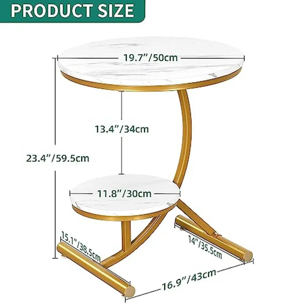 End Table or Night Stand - 2 Tier, Round