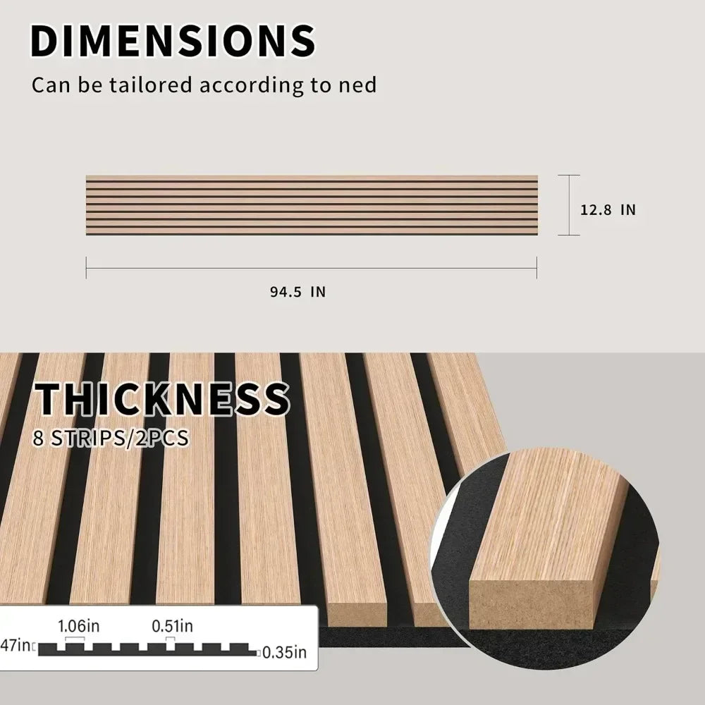 Wood Slat Wall Panels - 4 Pack - Various Color Choices