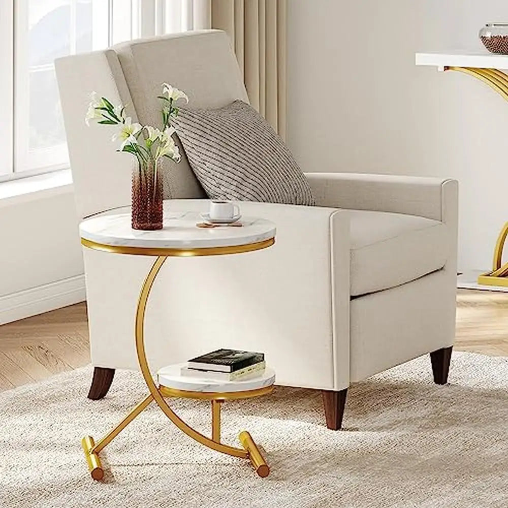 End Table or Night Stand - 2 Tier, Round