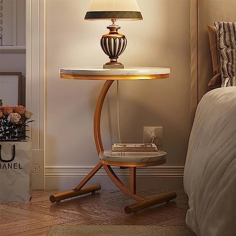 End Table or Night Stand - 2 Tier, Round