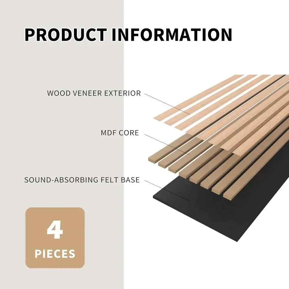 Wood Slat Wall Panels - 4 Pack - Various Color Choices