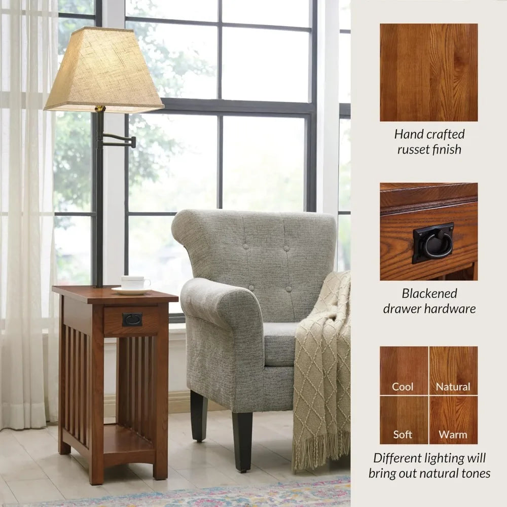 Mission Lamp w/End Table - Solid Wood