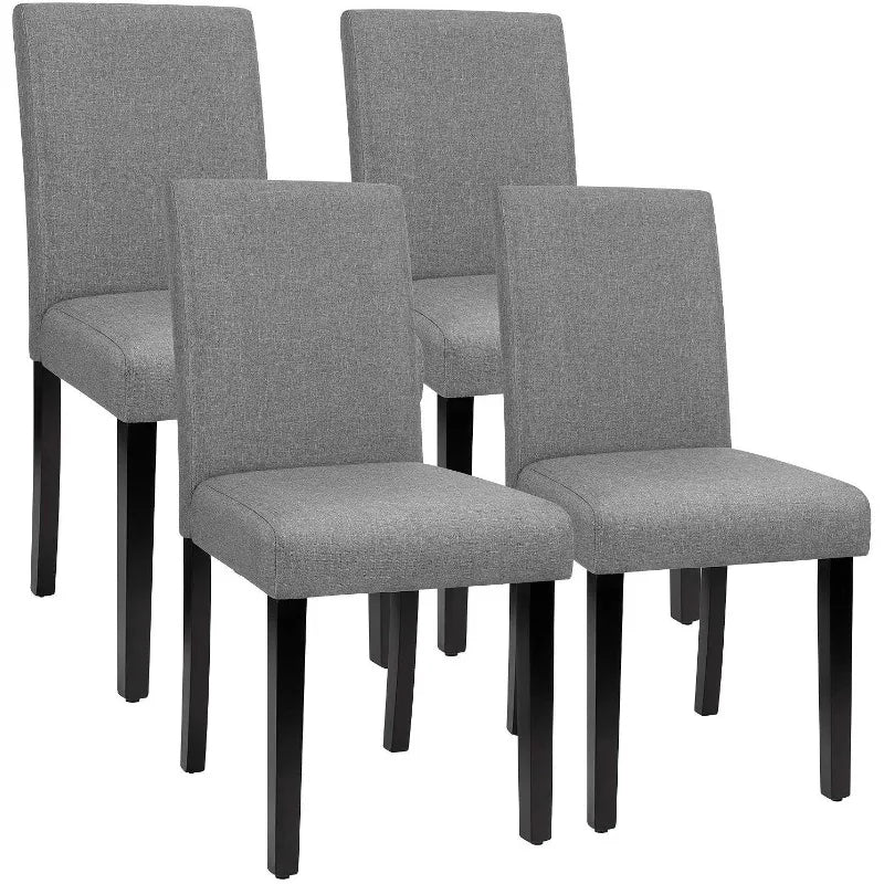 Urban Style Fabric Parson Chairs - w/Solid Wood Legs - Set of 4