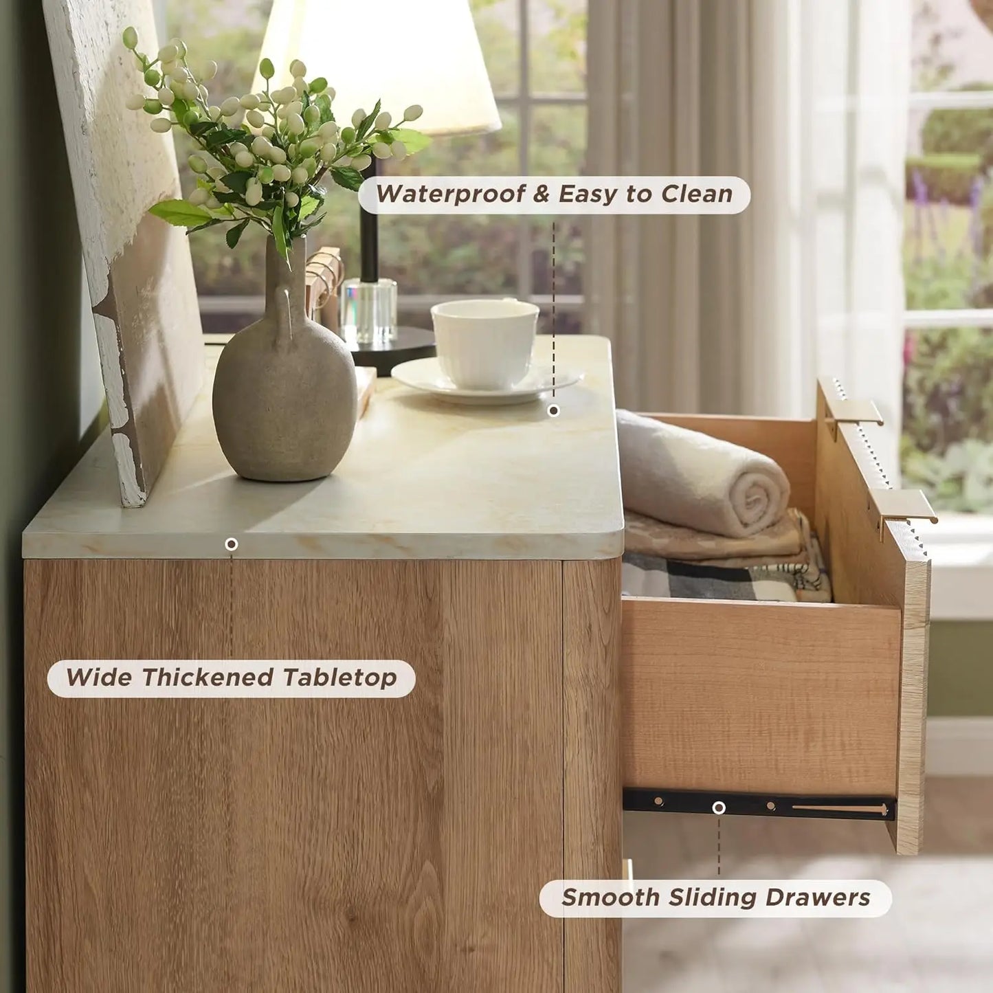 Modern-Fluted Chest of Drawers - 5 Drawer Vertical or 6 Drawer Horizontal